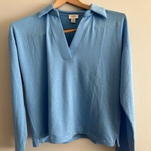 J.Crew Sky Blue V-Neck Long Sleeve Top Sz S